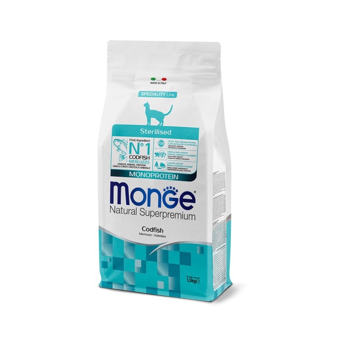 Monge Natural Superpremium Sterilised Monoprotein – Merluzzo 1,5 Kg | Zoopluto