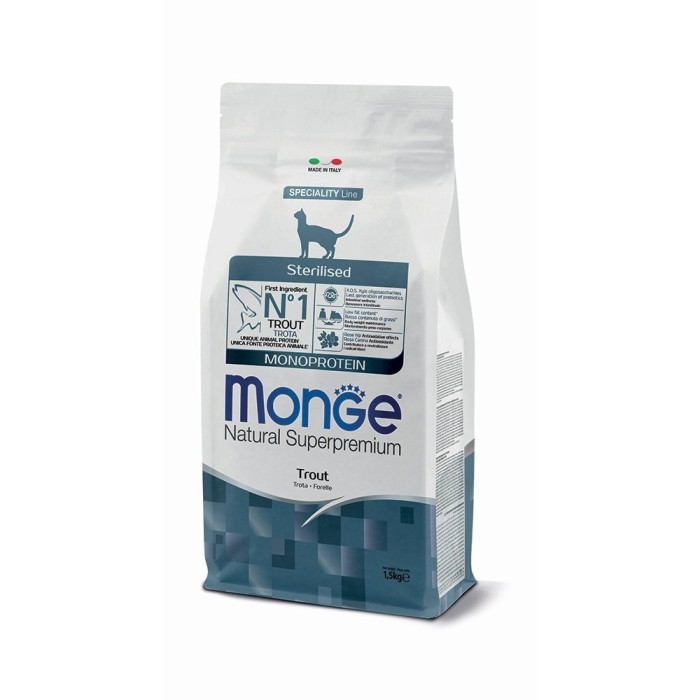 Monge Natural Superpremium Sterilised Monoprotein – Trota 1,5 Kg | Zoopluto