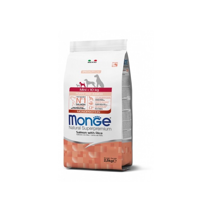 Monge Mini Puppy Junior Cane Salmone Riso 2,5 Kg | Zoopluto