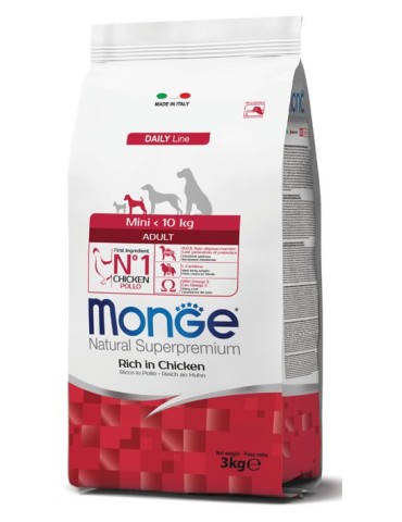 Monge Natural Superpremium Mini Adult Ricco in Pollo 7,5 Kg | Zoopluto
