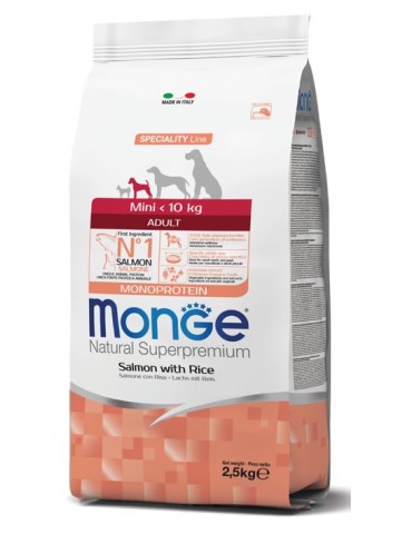 Monge Mini Adult Cane Salmone Monoprotein 2,5 Kg | Zoopluto
