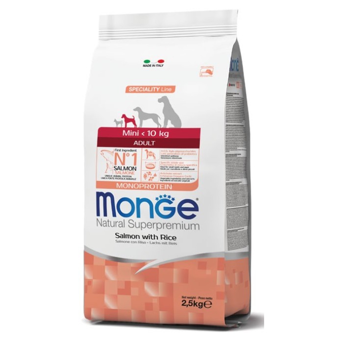 Monge Mini Adult Cane Salmone Monoprotein 7,5 Kg | Zoopluto