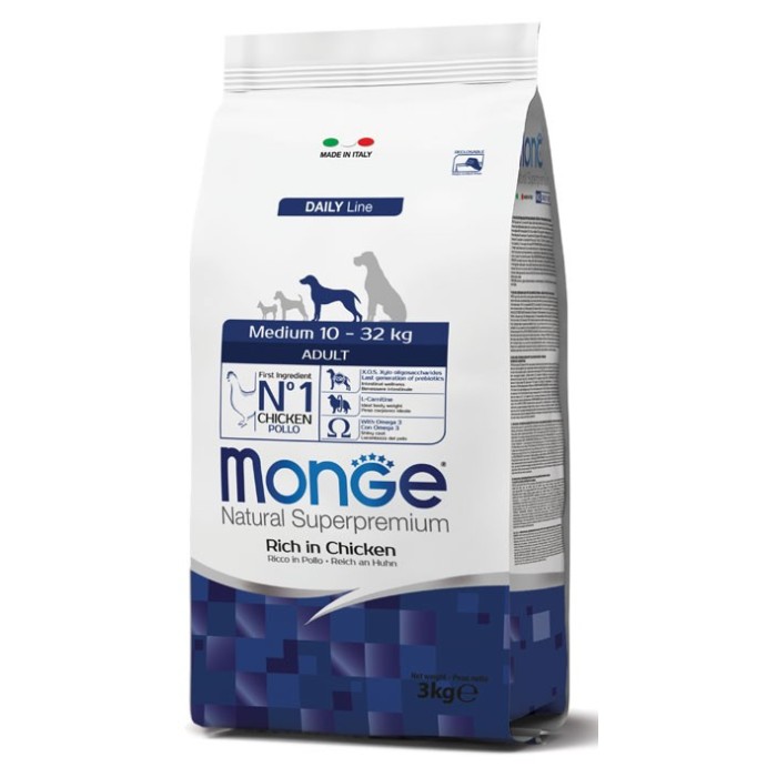 Monge Natural Superpremium Medium Adult Ricco in Pollo 3Kg | Zoopluto