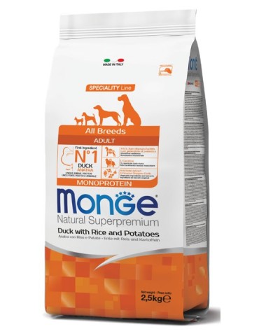 Monge All Breeds Adult Cane Anatra Riso Patate 2,5 Kg | Zoopluto
