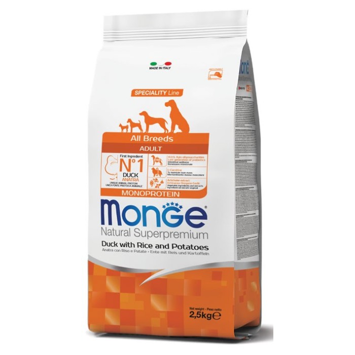 Monge All Breeds Adult Cane Anatra Riso Patate 2,5 Kg | Zoopluto