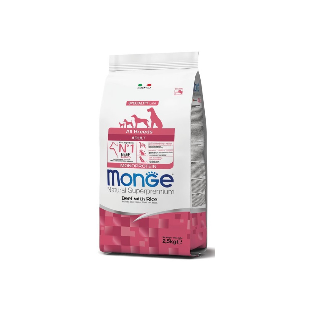 Monge All Breeds Adult Cane Manzo Riso 12 Kg | Zoopluto