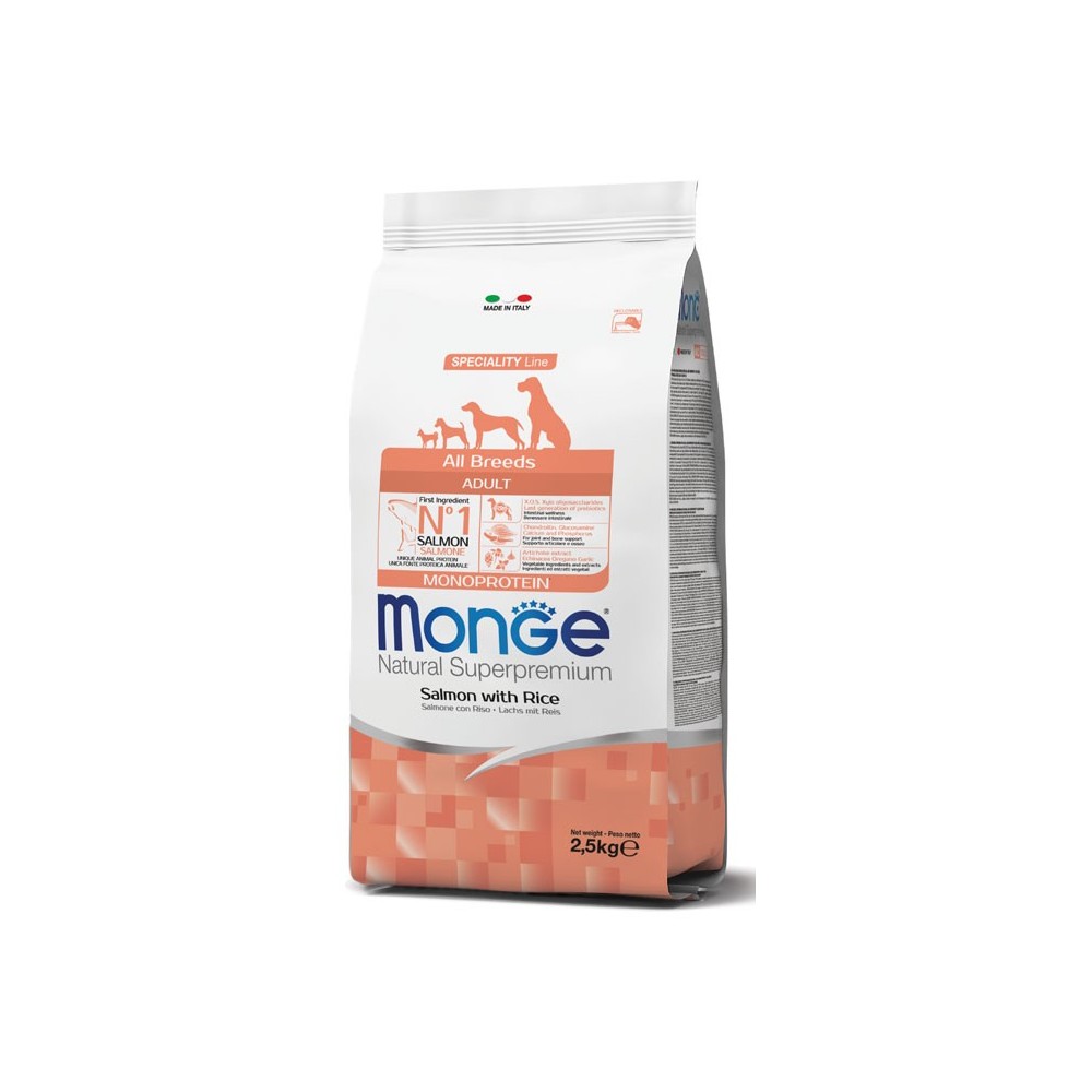 Monge All Breeds Adult Cane Salmone Riso 12 Kg | Zoopluto