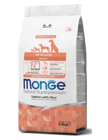 Monge All Breeds Adult Cane Salmone Riso 2,5 Kg | Zoopluto