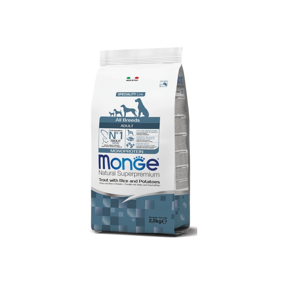 Monge All Breeds Adult Cane Trota Riso Patate 12 Kg | Zoopluto