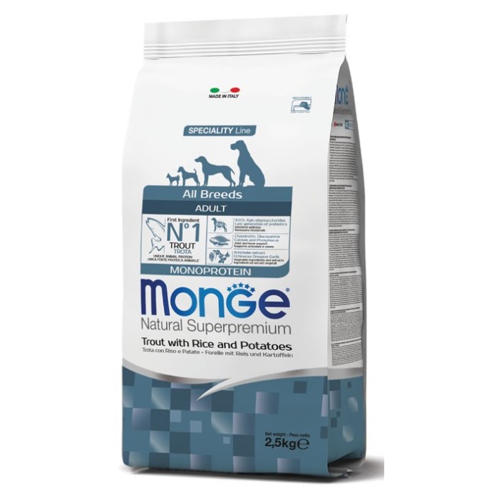 Monge All Breeds Adult Cane Trota Riso Patate 12 Kg | Zoopluto