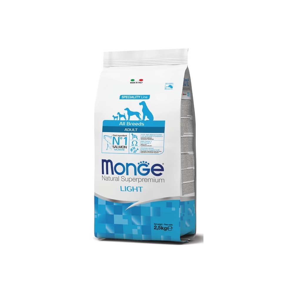 Monge All Breeds Adult Light Cane Salmone Riso 2,5 Kg | Zoopluto