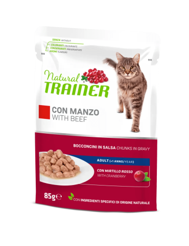 Bustine Gatto Natural Trainer Adult Manzo 85 g