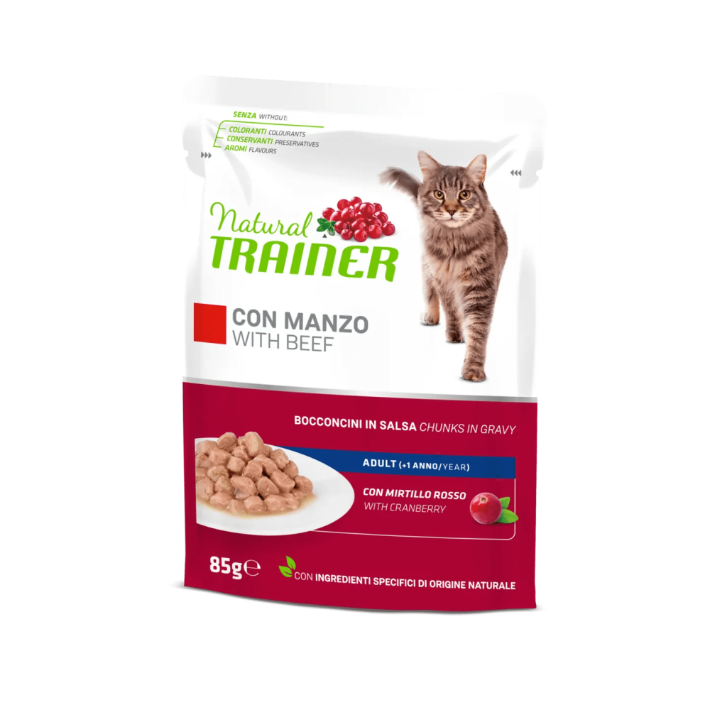 Bustine Gatto Natural Trainer Adult Manzo 85 g