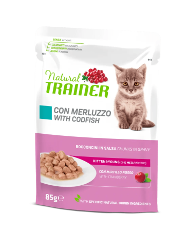Bustine Gatto Natural Trainer Kitten Merluzzo 85 g