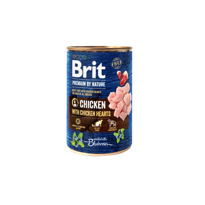 Brit BP Chicken-Hearts 400g - Umido Naturale con Pollo e Cuori per Cani