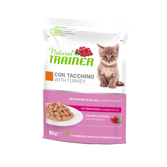 Bustine Gatto Natural Trainer Kitten Tacchino 85 g