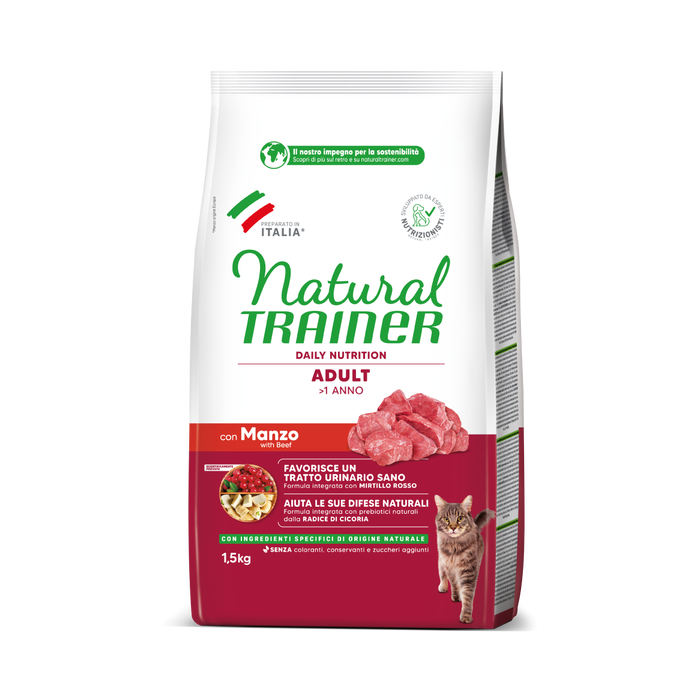 Crocchette Gatto Natural Trainer Adult Manzo 1,5 kg
