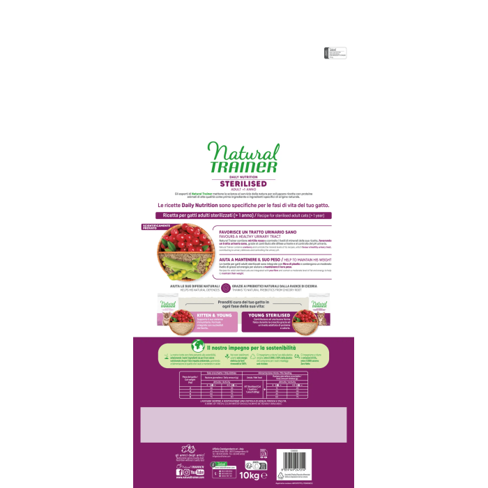 Crocchette Gatto Natural Trainer Sterilised Prosciutto 1,5 kg