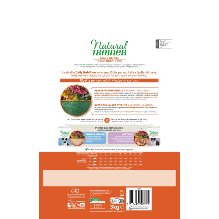 Crocchette Cane Natural Trainer Medium Adult Manzo 3 kg