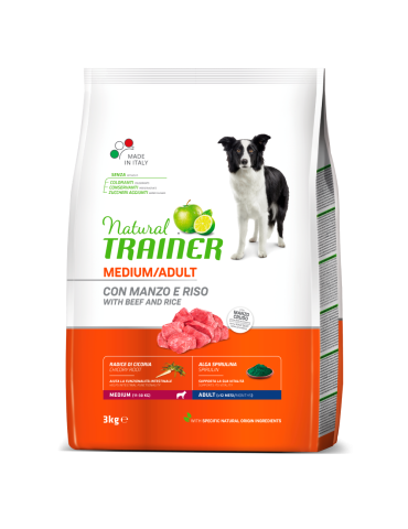 Crocchette Cane Natural Trainer Medium Adult Manzo 3 kg