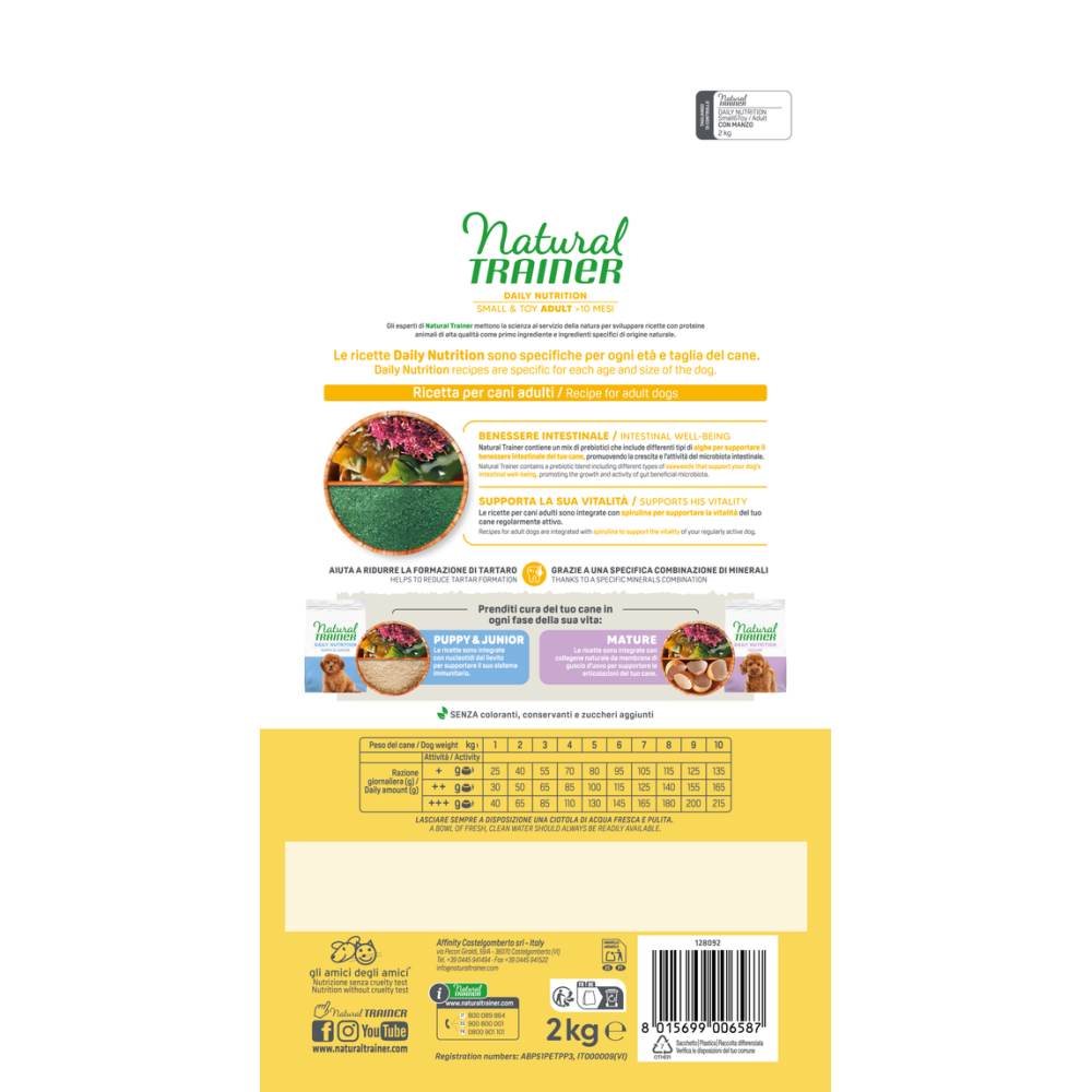 Crocchette Cane Natural Trainer Mini Adult Manzo 2 kg