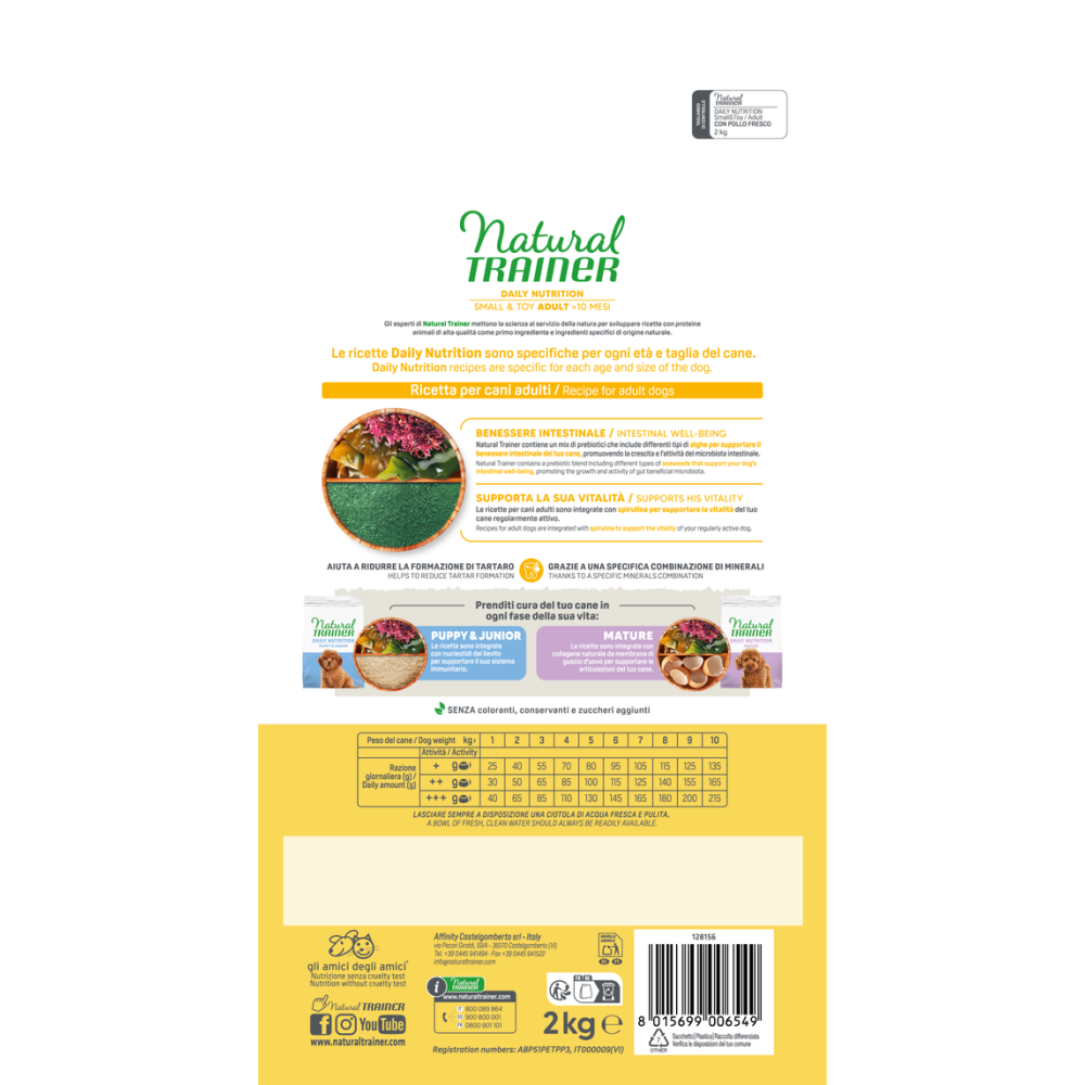 Crocchette Cane Natural Trainer Mini Adult Pollo 2 kg