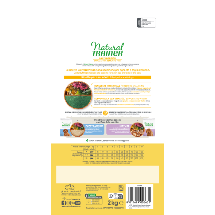 Crocchette Cane Natural Trainer Mini Adult Tonno 2 kg