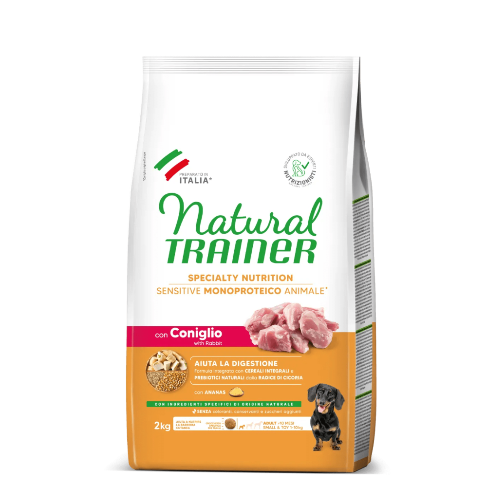 Crocchette Cane Natural Trainer Sensitive No Gluten Mini Adult Coniglio 2 kg