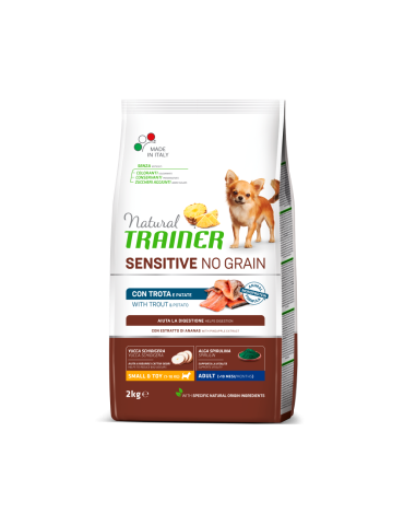Crocchette Cane Natural Trainer Sensitive No Grain Mini Adult Trota 2 kg