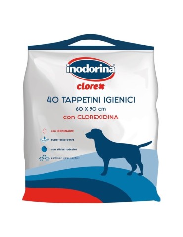 Inodorina Clorex Tappetini 40 pz 60x90 cm | Zoopluto