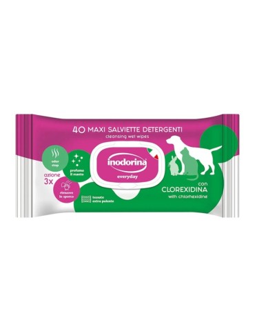 Inodorina Salviette EveryDay Clorexidina 40 pz | Zoopluto