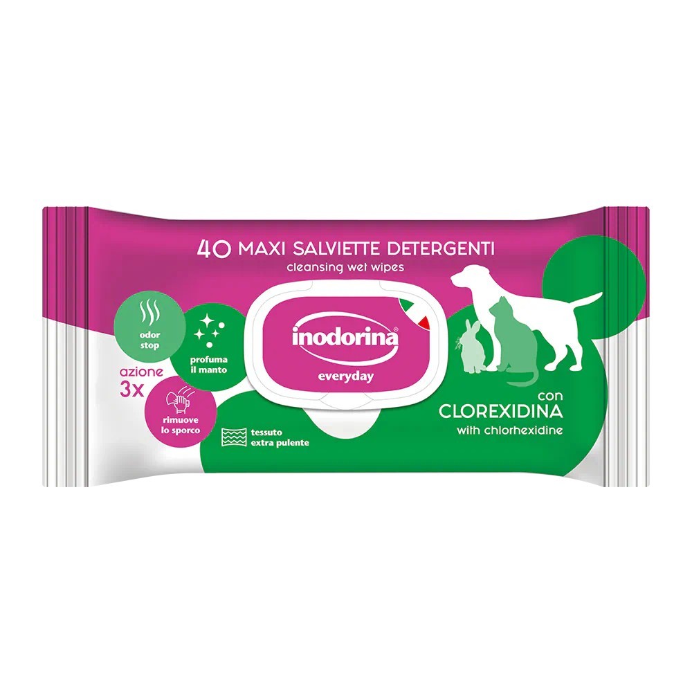 Inodorina Salviette EveryDay Clorexidina 40 pz | Zoopluto