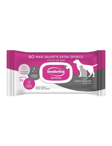 Inodorina Salviette Extra Sporco Acqua Micellare 40 pz | Zoopluto