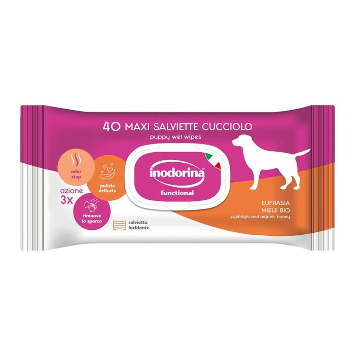 Inodorina Salviette Functional Cuccioli Miele ed Eufrasia 40 pz | Zoop