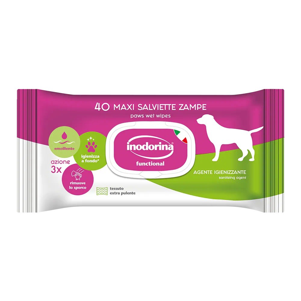 Inodorina Salviette Functional Zampe 40 pz | Zoopluto