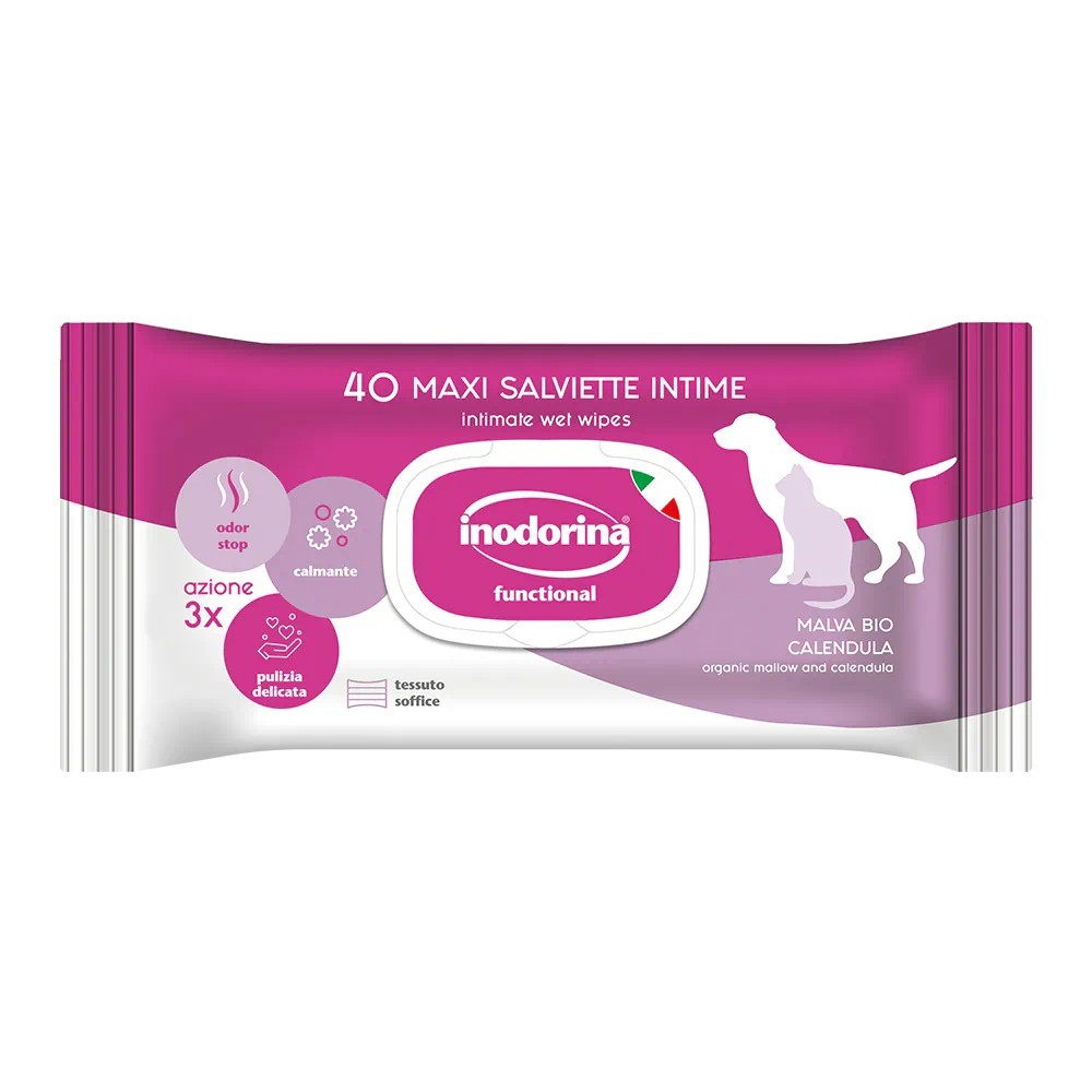 Inodorina Salviette Functional Parti Intime Malva e Calendula 40 pz |