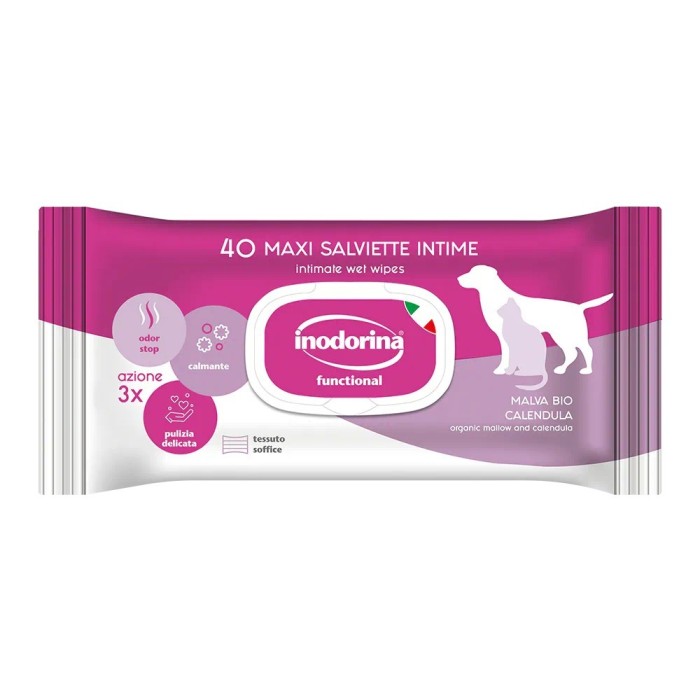 Inodorina Salviette Functional Parti Intime Malva e Calendula 40 pz |