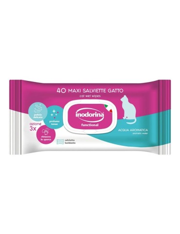 Inodorina Salviette Functional Gatto Acqua Aromatica 40 pz | Zoopluto