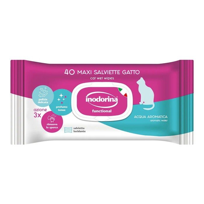Inodorina Salviette Functional Gatto Acqua Aromatica 40 pz | Zoopluto