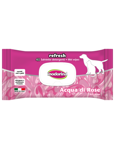 Inodorina Salviette Detergenti EveryDay Acqua di Rose 40 pz | Zoopluto