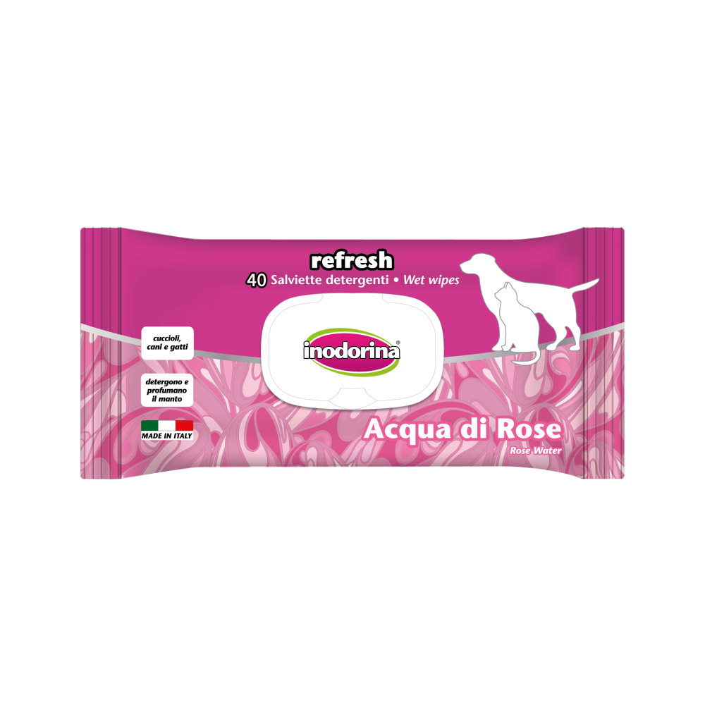 Inodorina Salviette Detergenti EveryDay Acqua di Rose 40 pz | Zoopluto