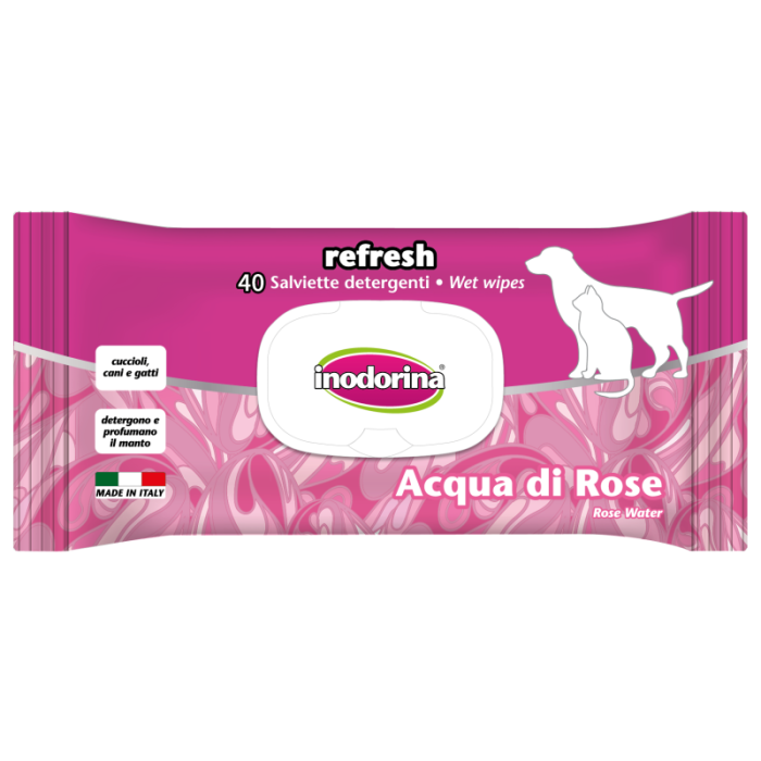 Inodorina Salviette Detergenti EveryDay Acqua di Rose 40 pz | Zoopluto
