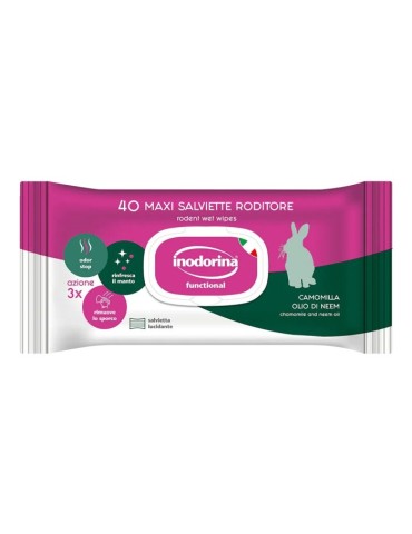 Inodorina Salviette Functional Roditori Camomilla e Olio di Neem 40 pz | Zoopluto