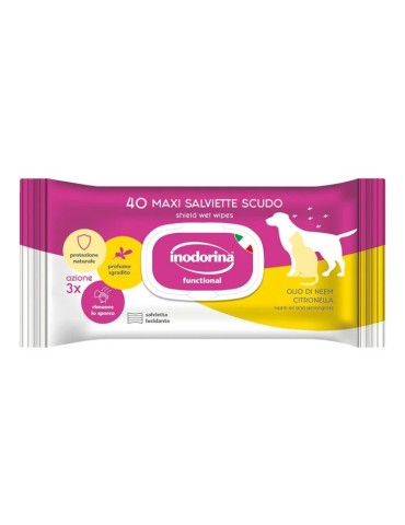 Inodorina Salviette Functional Scudo Olio di Neem e Citronella 40 pz | Zoopluto