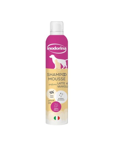 Inodorina Shampoo Mousse Latte e Vaniglia 300 ml | Zoopluto
