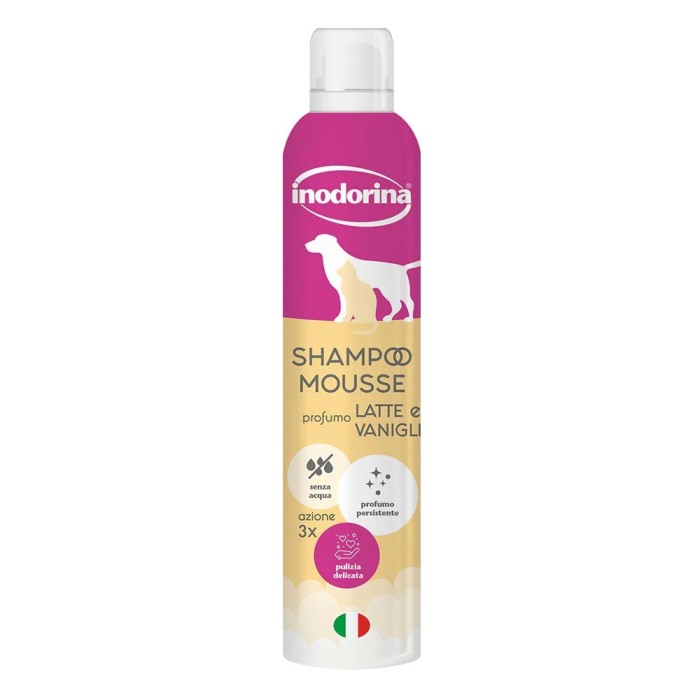 Inodorina Shampoo Mousse Latte e Vaniglia 300 ml | Zoopluto
