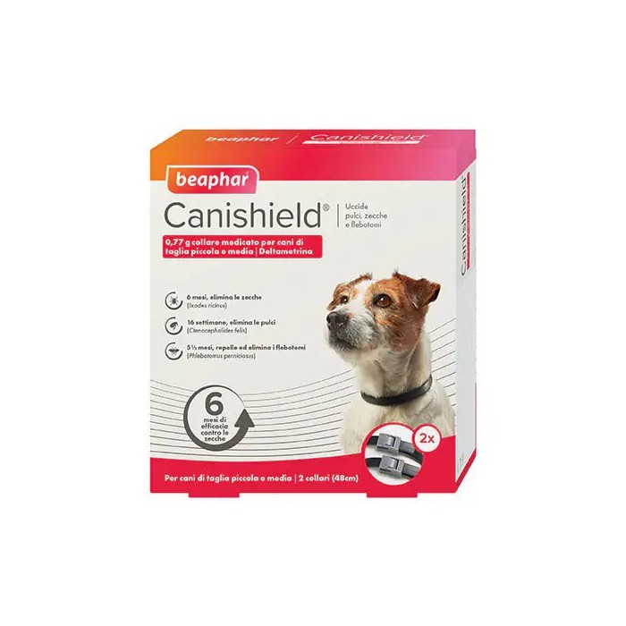 Beaphar Canishield Cane S/M 2 Collari 48 cm | Zoopluto