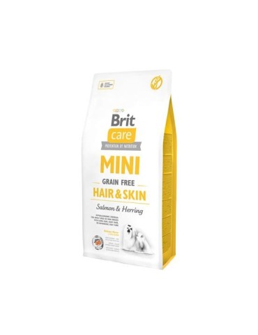 Brit Care Mini Grain Free Hair & Skin Salmone 2KG | Crocchette con Salmone per Cani Taglia Piccola