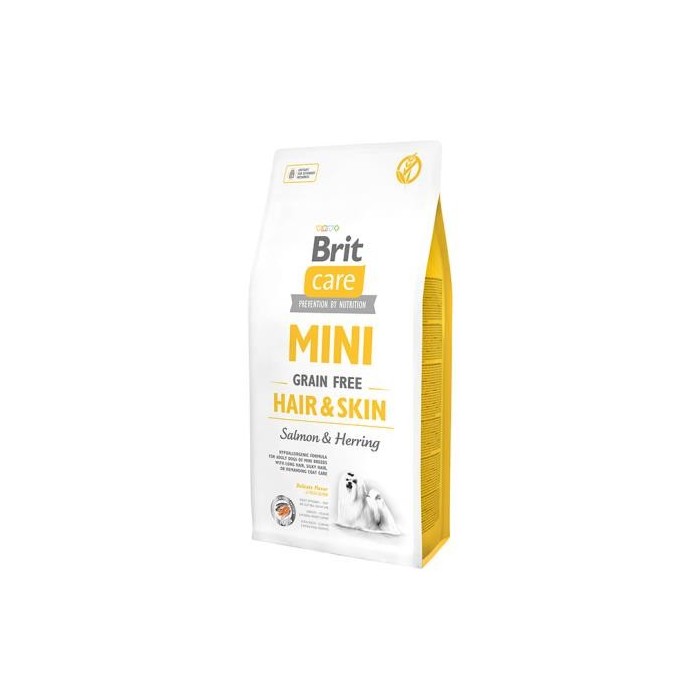 Brit Care Mini Grain Free Hair & Skin Salmone 2KG | Crocchette con Salmone per Cani Taglia Piccola
