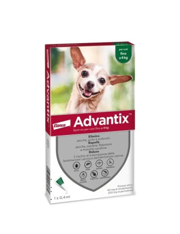 Advantix Cane fino 4 Kg 6 pipette 0,4 ml | Zoopluto
